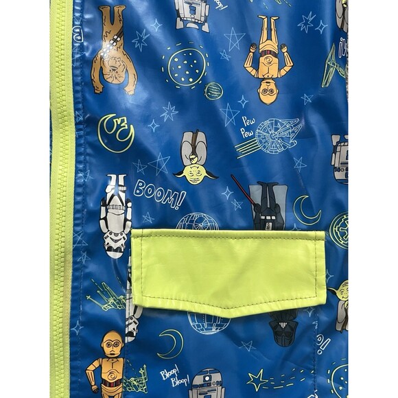 Star Wars Disney Store Rain Coat/Jacket Darth Vader/Chewbacca/R2D2/Yoda Sz 9/10 - Picture 2 of 6